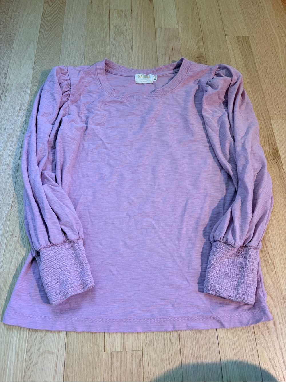 Nation LTD Puff Sleeve Top Small Lavender Lilac Long Sleeve